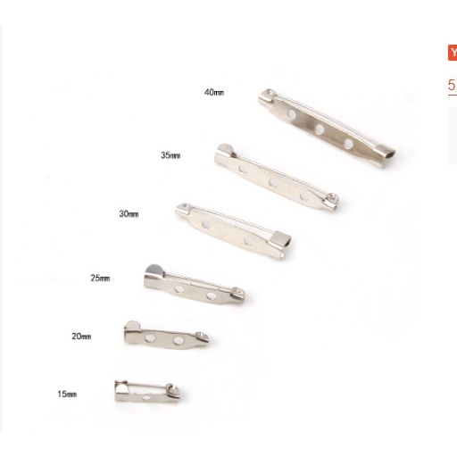 10-20-50 Ghim cài áo trơn size 15/20/25mm