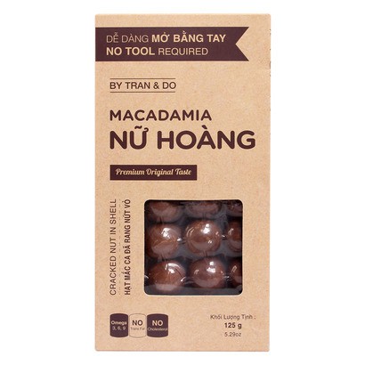 Hạt mắc ca Macadamia Nữ Hoàng đã rang nứt vỏ (125g)