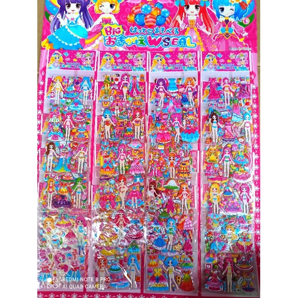 vỉ 20 tờ dán stickre thay trang phục quần áo siêu đẹp cho công chúa…
