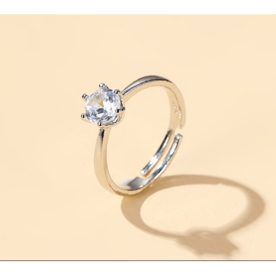 Nhẫn nữ bạc S925 đính đá zircon lấp lánh
