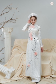 Mấn cô dâu ren đính hoa voan