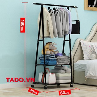 [ mua ngay ] Kệ treo quần áo chữ A có bánh xe trong phòng khung kim loại cao cấp GD820