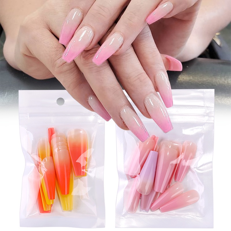 Set 20 móng tay giả UR SUGAR màu gradient sang trọng dễ thương