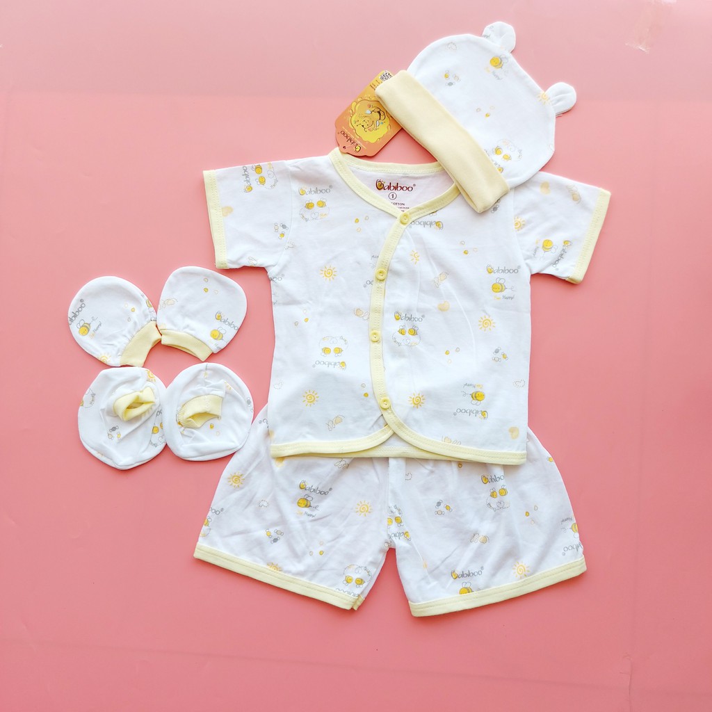 Set quần áo sơ sinh Babiboo 5 món dễ thương cho bé