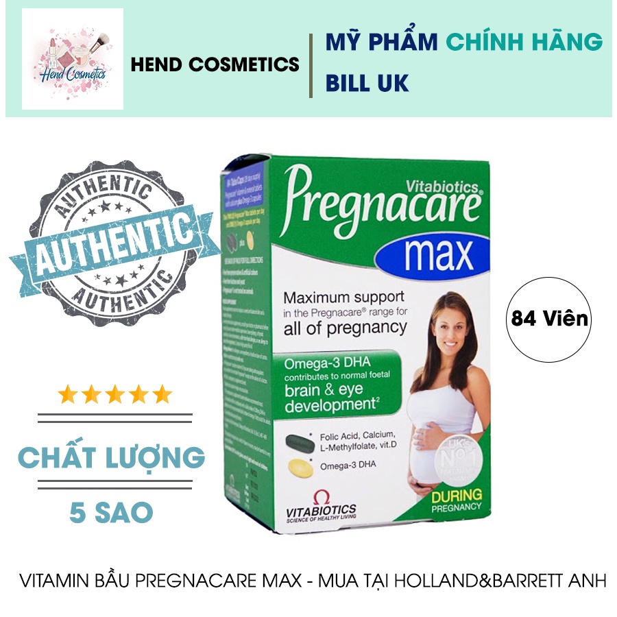 Vitamin tổng hợp Vitabiotics Pregnacare Max bầu, 84 viên