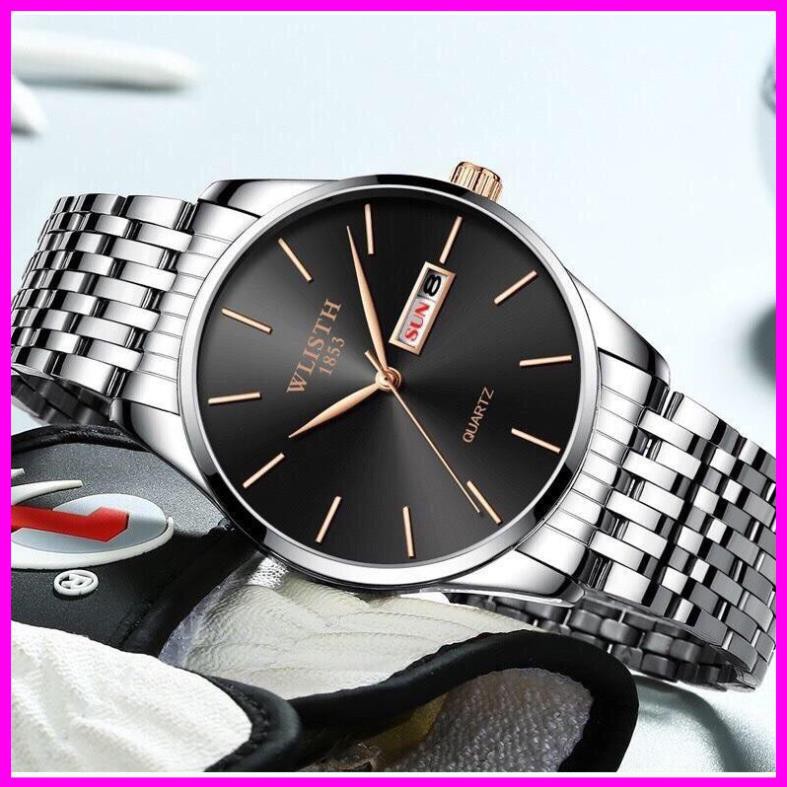 [Hàng xịn] Đồng hồ nam cao cấp dây thép hiệu Wlisth chính hãng (tặng kèm hộp , pin dự phòng và phụ kiện thâu dây) | BigBuy360 - bigbuy360.vn