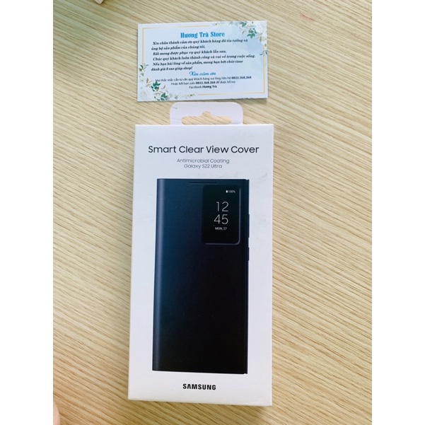 Bao Da Smart Clear View Cover S22 Ultra Chính Hãng.