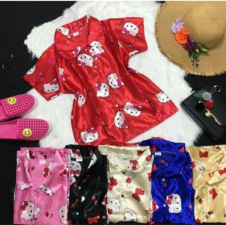 100k 3 Bộ Đồ Bộ Pijama Phi Bóng Ngắn, Họa Tiết Hoạt Hình Siêu Dễ Thương, Chất Vải Phi Mịn Đ