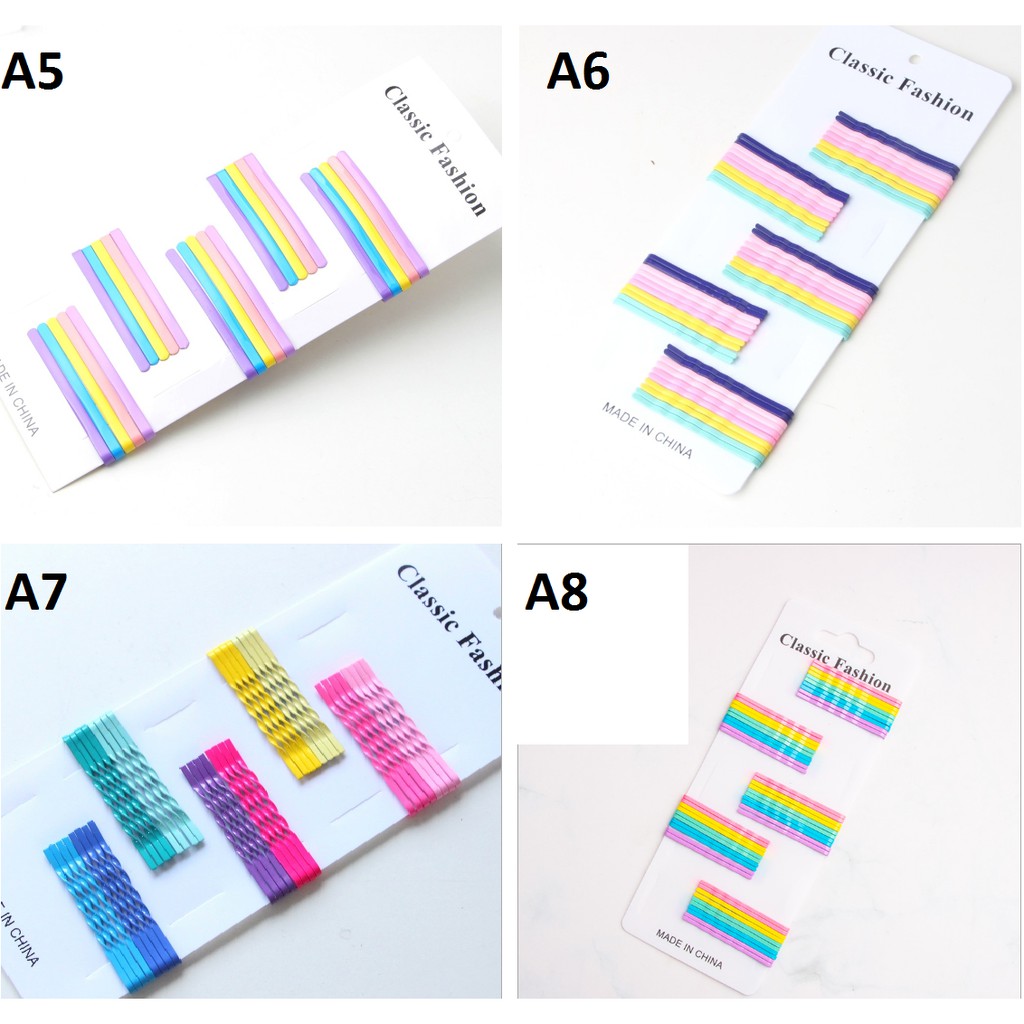 Set 50 kẹp tóc XIAODUOJIAJU màu cầu vồng thời trang dễ thương