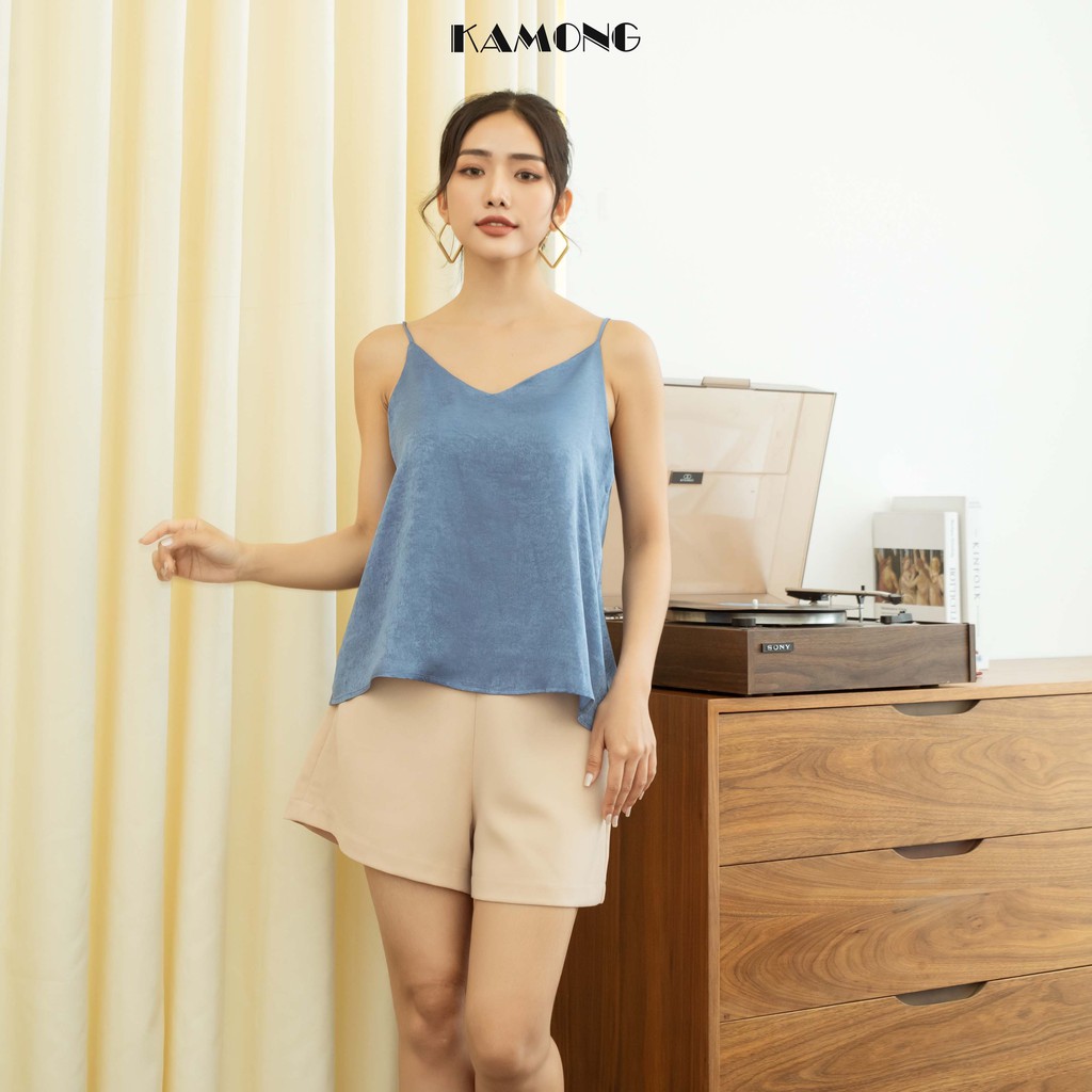 Áo hai dây nữ cơ bản KAMONG chất liệu áo 2 dây nữ lụa nhung A130