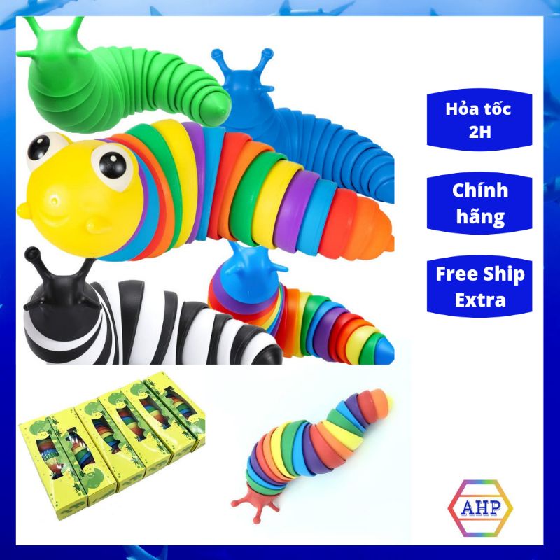Đồ chơi con sâu 3D giải stress bằng nhựa (màu ngẫu nhiên)