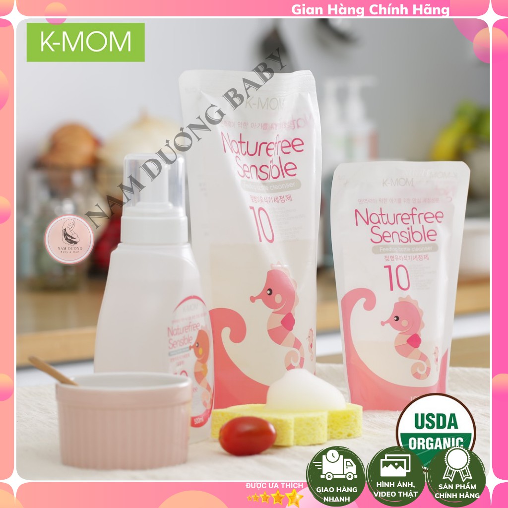 Nước rửa bình và rau củ quả chiết xuất thảo mộc hữu cơ K-MOM