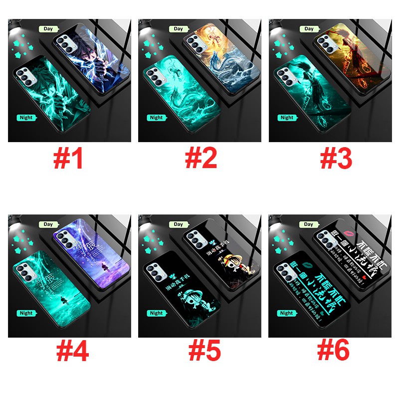 Case Oppo A12 Ốp Điện Thoại Kính Dạ Quang Cứng In Hình Anime Naruto Sasuke Cho Oppo A5s A3s A7 A12e Realme C1 A5 2020 A9 2020 Reno5 F11 F9 Realme 2 Pro A31 2020 A53 2020 Anti Fall Hard Shockproof Back Cover