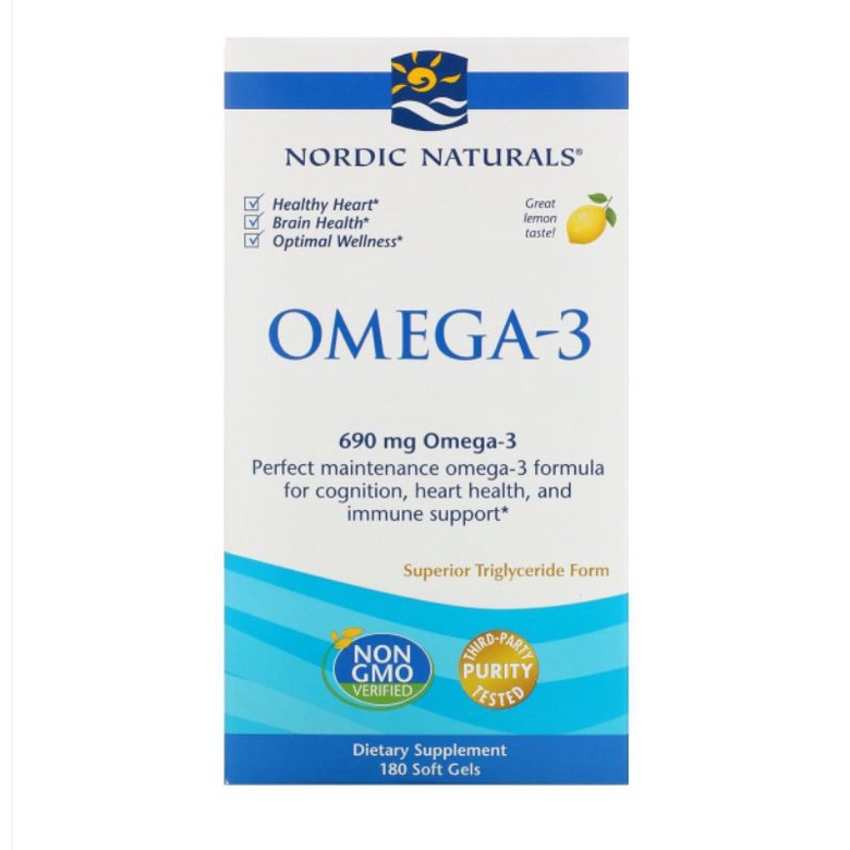 Viên uống bổ sung 690mg Omega 3 Nordic Naturals 180v hương chanh Mỹ