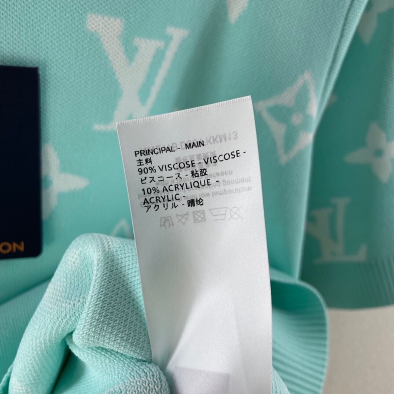 Áo len ngắn tay cổ tròn hoạ tiết logo thương hiệu Louis Vuitton LV cao cấp mẫu mới