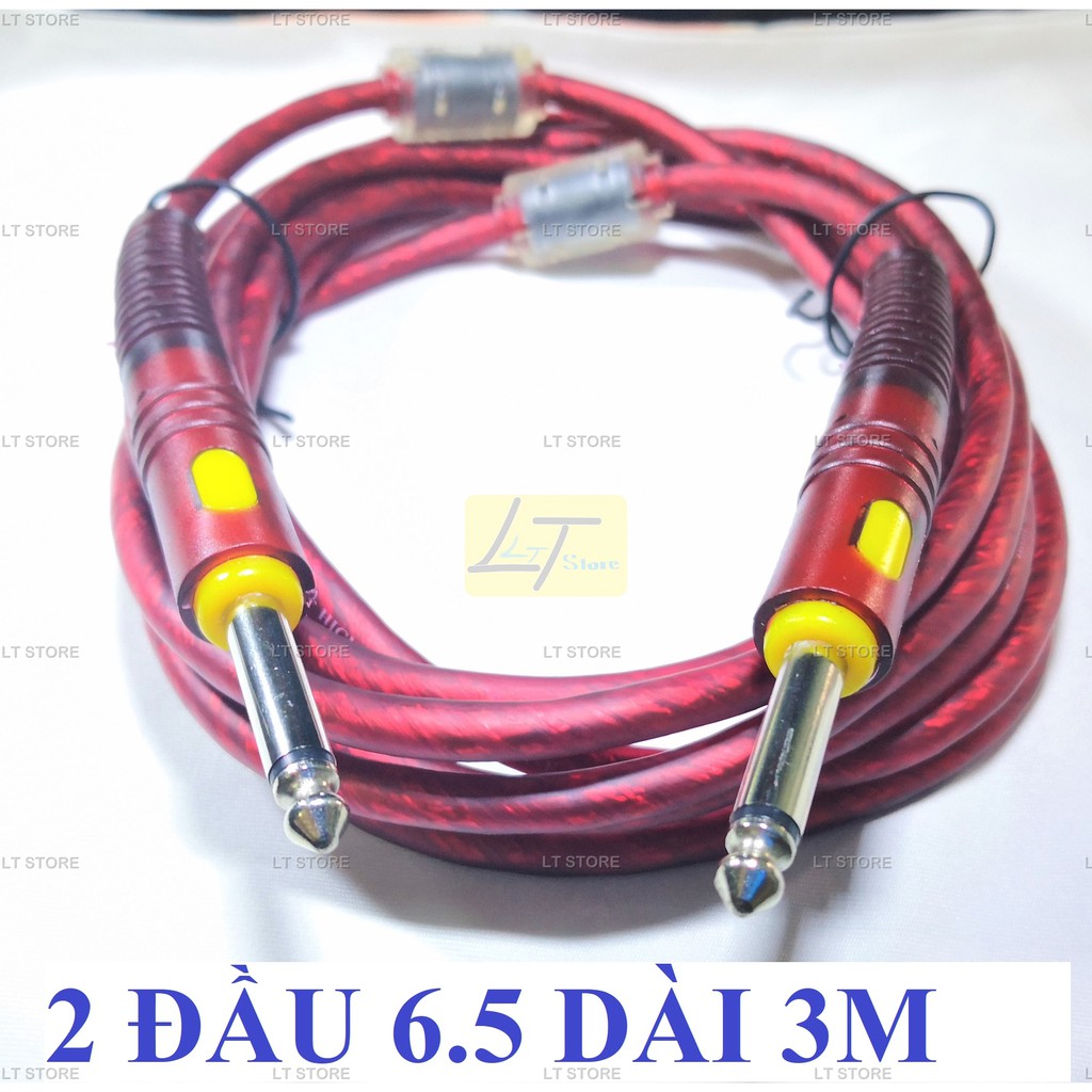 Cáp âm thanh 2 đầu 6.5mm dài 1.5M 3M 5M chuyên dùng guitar, organ cao cấp (cáp loa 2 đầu 6 ly)