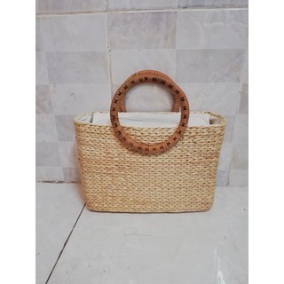 Giỏ lục bình quai mây