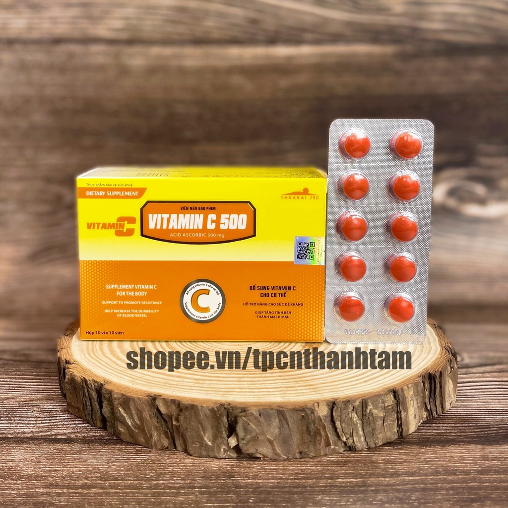 Viên uống VITAMIN C500 bổ sung vitamin c tăng cường sức đề kháng – Hộp 100 viên