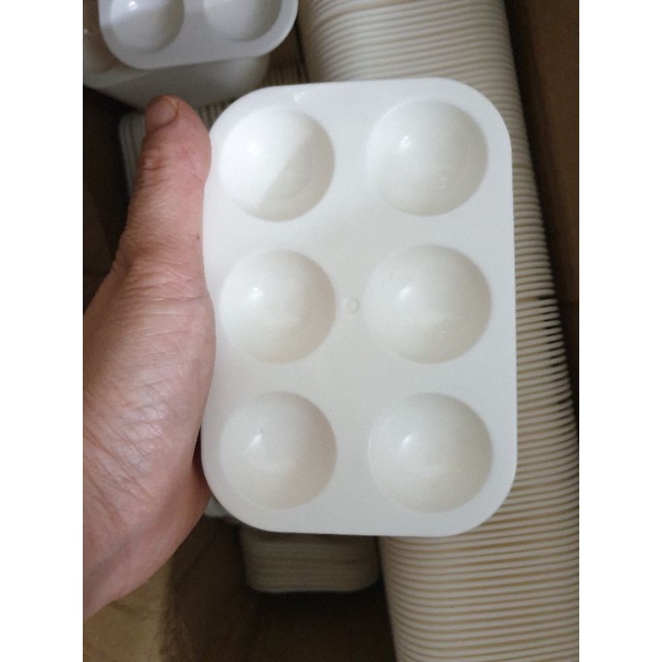 Khay pha màu 6 lỗ mini nhỏ xinh cho bé học vẽ