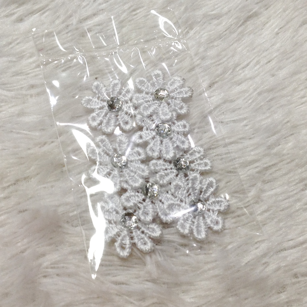 Hoa thêu bông voan đính cườm họa tiết trang trí quần áo váy đầm nhiều kiểu màu sắc