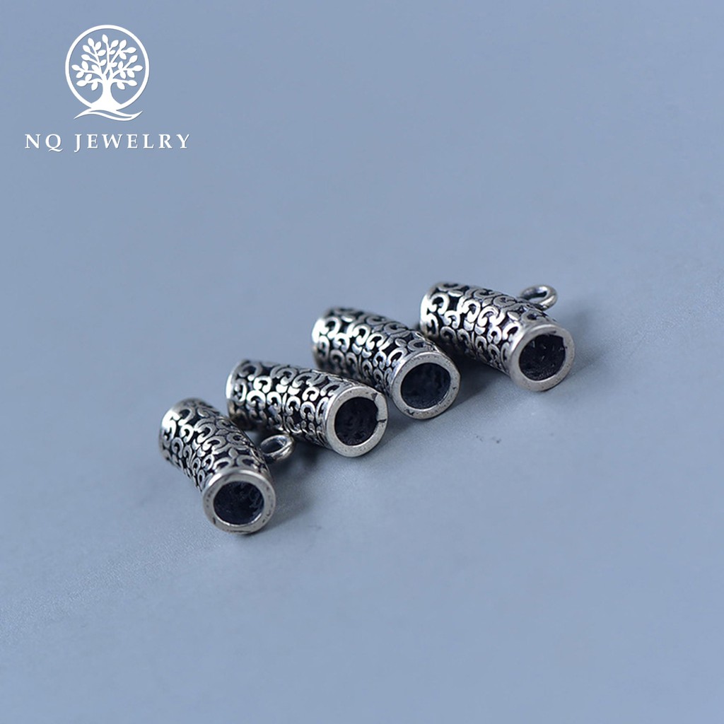 Charm bạc họa tiết cổ điển gắn charm treo - NQ Jewelry