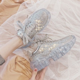 Giày Thể Thao Đế Dày Trong Suốt Đính Đá Thời Trang 2020