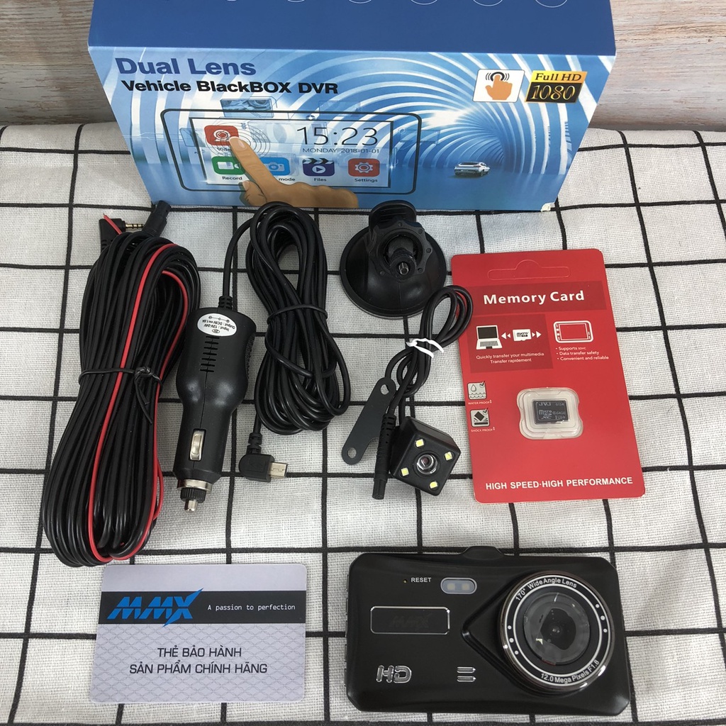 Camera Hành Trình Ô Tô MMX M1 Plus Full HD, Màn Hình Cảm Ứng, Cam hành trình Kèm Thẻ Nhớ 32GB, Bảo Hành 12 Tháng