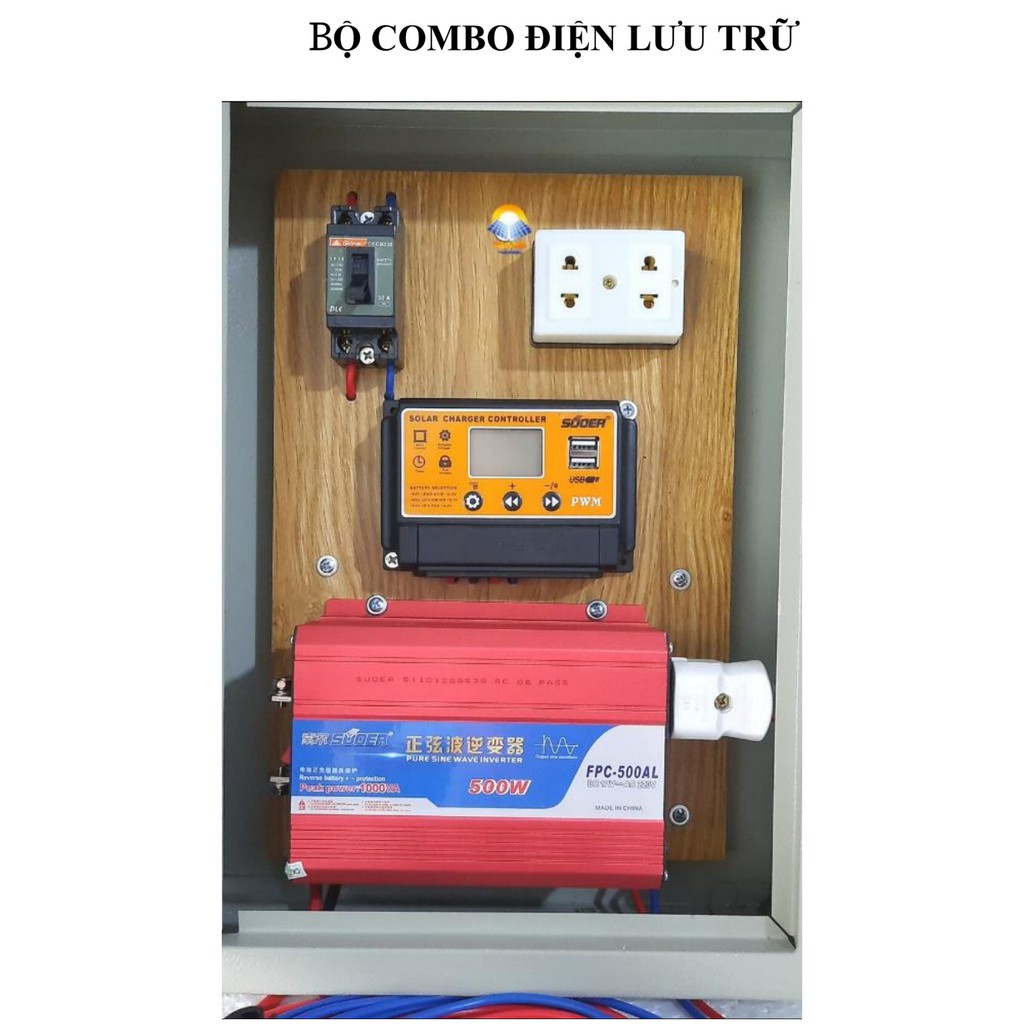 combo điện lưu trữ năng lượng mặt trời hệ 1000W