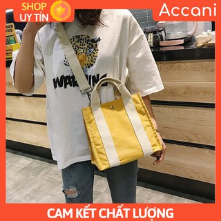 Túi Vải Đeo Vai Hàn Quốc, Vải Màu Tương Phản Dễ Thương