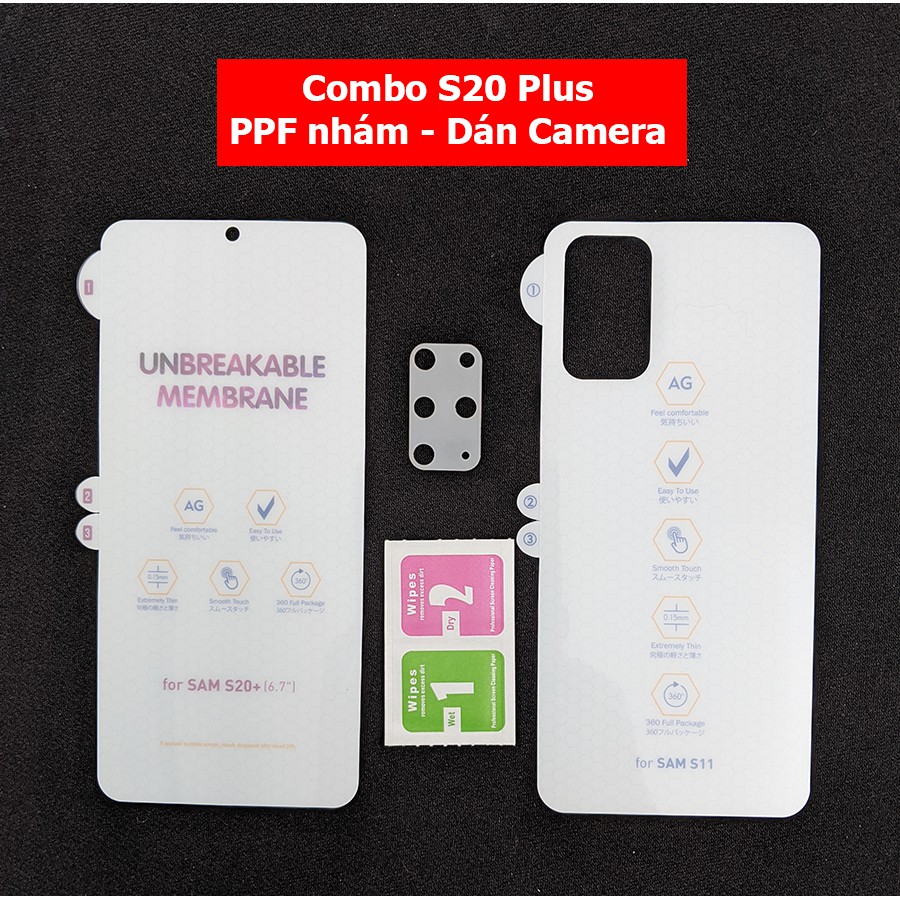 Dán chống xước PPF nhám Galaxy S20 Plus kèm dán bảo vệ camera