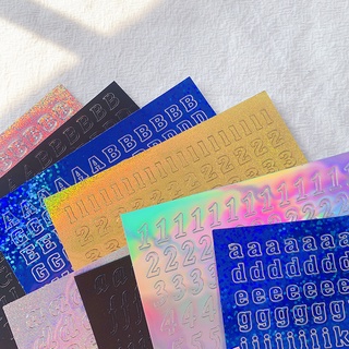 Winzige Ins Alphabet Stickers Glitter Stickers Toploader Sticker Hologram Sticker Aesthetic Journal Thank You Sticker