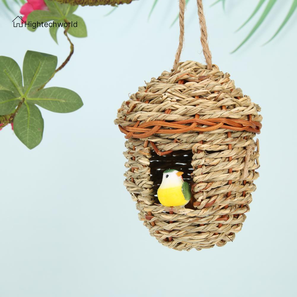 Hightechworld Feather Foam Simulation Bird Artificial Animal with Nest Home Garden Decor