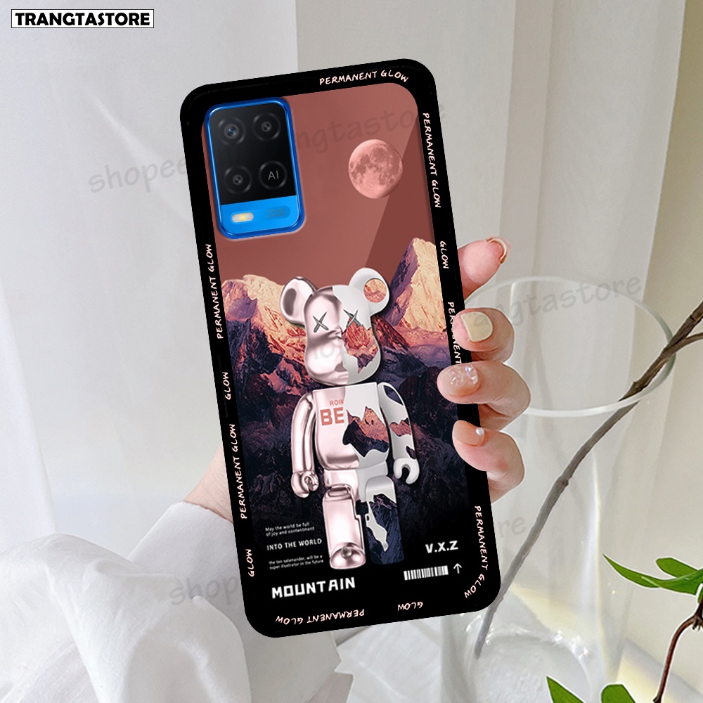 Ốp Oppo A54 / A74 / A95 4G in hình gấu Bearbrick,Mountain,xanh,đen,đỏ giá rẻ