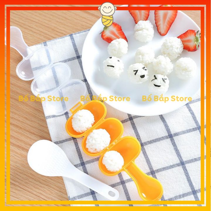 Khuôn Lắc Cơm ⚡TẶNG THÌA⚡ Cho Bé Ăn Dặm Ngon Miệng