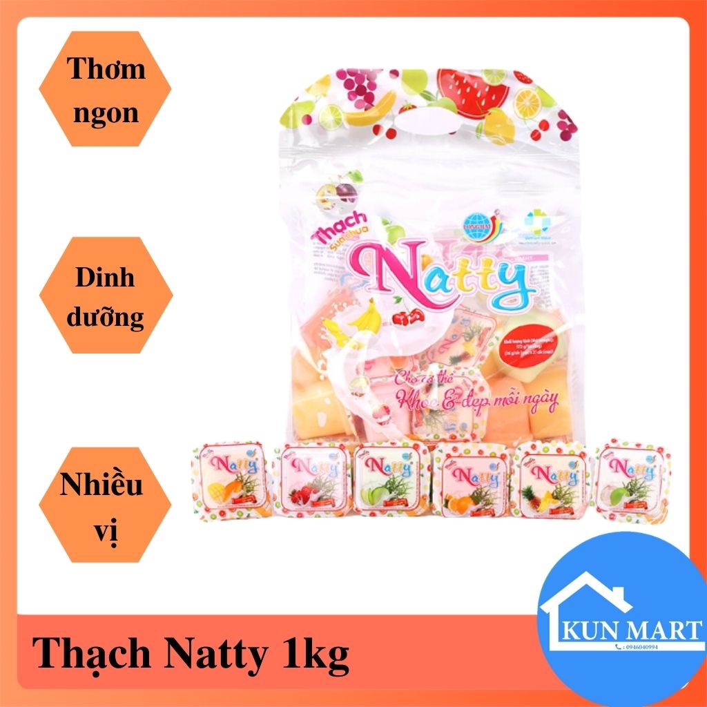 Thạch Sữa Chua Natty LONG HẢI Thơm ngon Gói 1000g