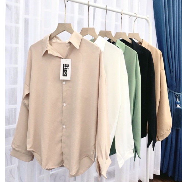 Áo sơ mi nữ Shynstores - áo sơ mi vintage dài tay cổ trụ vải đũi mềm nhẹ thoáng mát có 5 màu freeship
