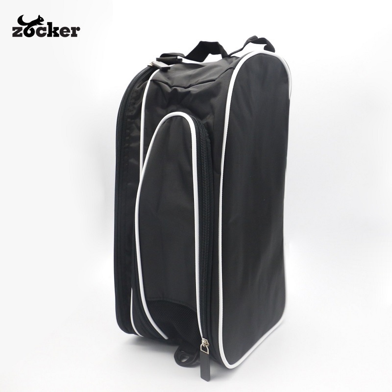 Túi Đựng Giày Zocker Đen, Phụ Kiện Thể Thao 2 Ngăn Kéo Khoá