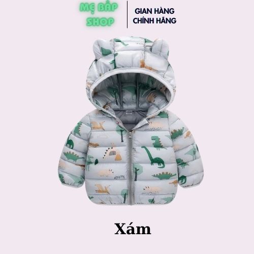 Áo khoác trẻ em, áo phao cho bé siêu nhẹ mũ tai gấu dễ thương cho bé trai và bé gái Mẹ Bắp Shop size từ 8-20kg