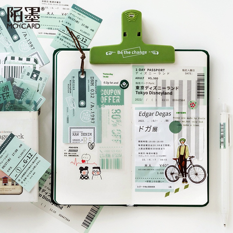 Set 30 Sticker PET Dán Trang Trí Sổ Tay DIY Phong Cách Ins Hàn Quốc
