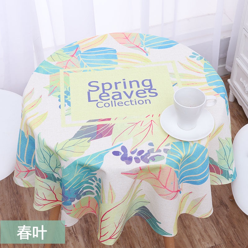 Khăn Trải Bàn Hình Tròn Bằng Vải Cotton Và Lanh Đơn Giản Phong Cách Bắc Âu