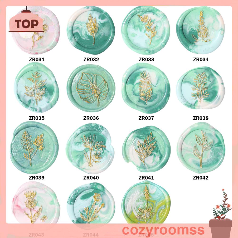 Con dấu đóng sáp niêm phong bì thư bằng đồng hình hoa lá trang trí thiệp cưới/ sản phẩm thủ công