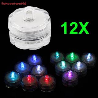 Bộ 12 đèn LED hình nến chìm nhỏ nhắn siêu sáng kháng nước cho đám cưới