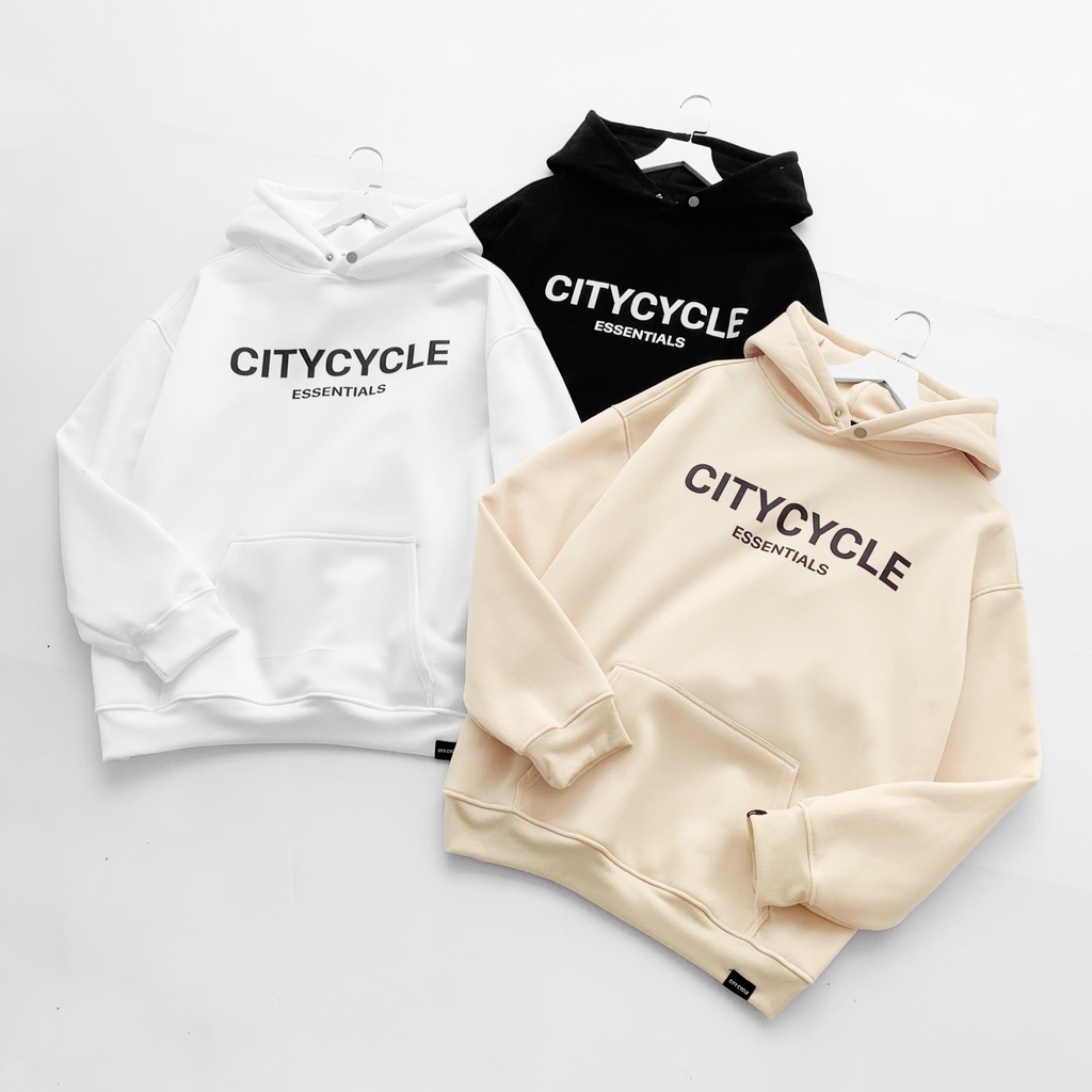 Áo hoodie unisex essentials nỉ bông City Cycle áo nỉ phối mũ form rộng Local Brand