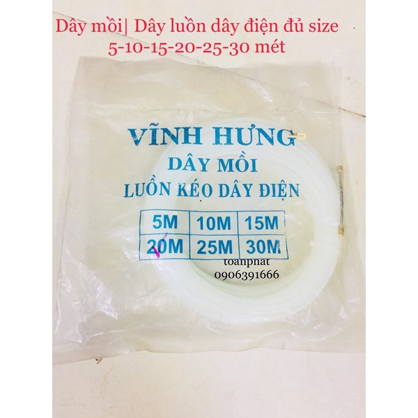 Dây mồi luồn kéo dây điện 5-10-15 mét