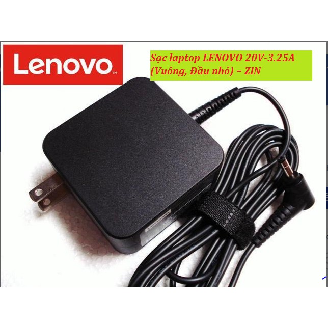 Sạc laptop LENOVO 20V-3.25A (Vuông, Đầu nhỏ) – ZIN