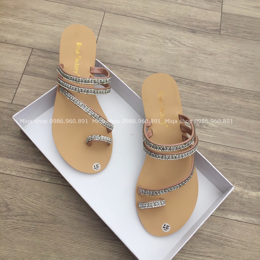 Dép kẹp xỏ ngón đính đá siêu xinh
