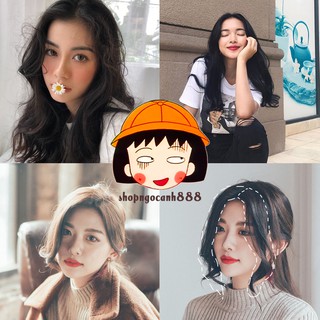 Set 2 Tóc Mái Giả Thưa Loại Xoăn Dài 2 Bên Tiểu Thư Phong Cách Hàn Quốc !