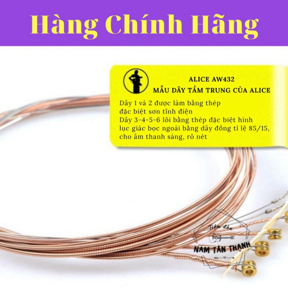 Dây đàn Guitar Acoustic [ TẶNG PICK FENDER ] Alice AW432