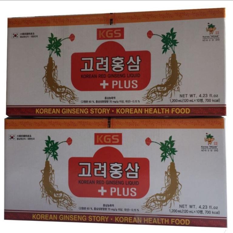 Nước hồng sâm có củ KGS Hàn Quốc bổ sung năng lượng sảng khoái tinh thần  hộp 10 chai×120ml×2 hộp,PP Ánh Dương Korea