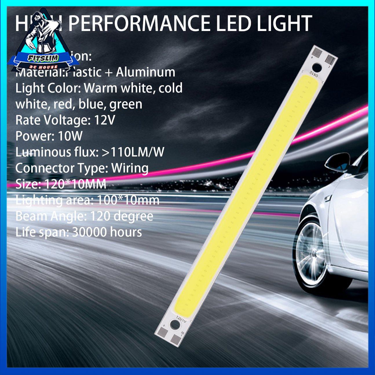 Dải ánh sáng LED 12V 10W 120 * 10mm COB Năm màu ánh sáng Chip ánh sáng tự làm tùy chọn